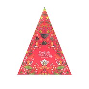 Triangular julekalender rød   Økologisk  - 25 breve -  English Tea Shop