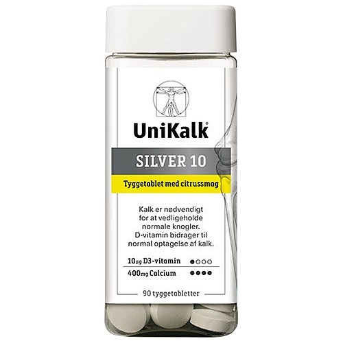 Silver 10 tyggetab m citrus - 90 Tabletter - Unikalk