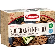Knækbrød med chia, Glutenfri - 140 gram - Semper