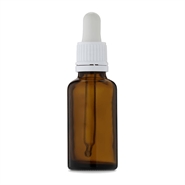 Brun glasflaske med hvid pipette - 30 ml - Epic Oils