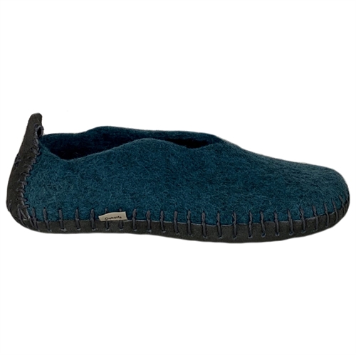 Slippers med hælkappe Meleret petrol - str. 38 - Clemente