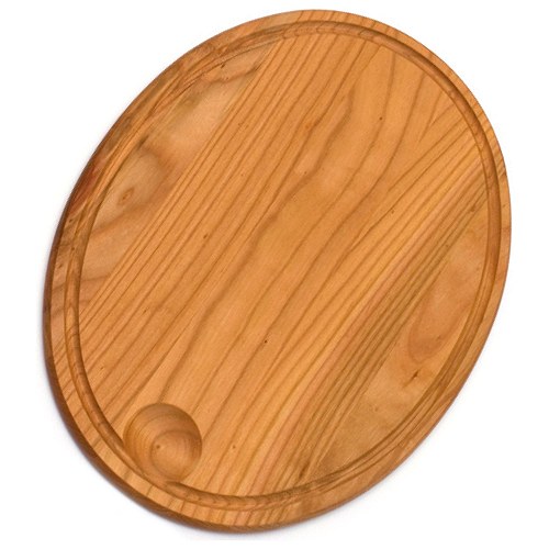 Skærebræt oval 38x28 cm kirsebærtræ - 1 styk - Biogan