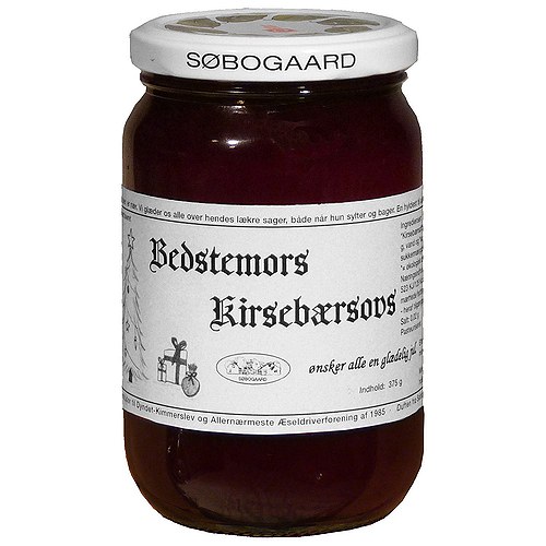 Bedstemors Kirsebærsovs Økologisk - 375 gram - Søbogaard