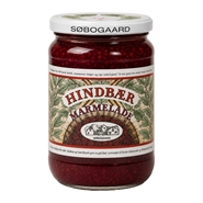 Hindbærmarmelade Økologisk - 390 gram - Søbogaard