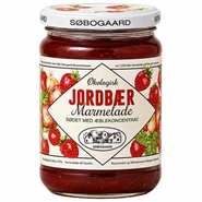 Jordbær marmelade sødet med æble Økologisk - 390 gram - Søborgaard - DISCOUNT PRIS