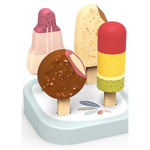 Isbod Popsicle Bar med 4 Ispinde i Træ 3-6 år - 1 stk - Speedy Monkey