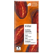Mørk chokolade med daddelsukker Økologisk - 80 g - Vivani